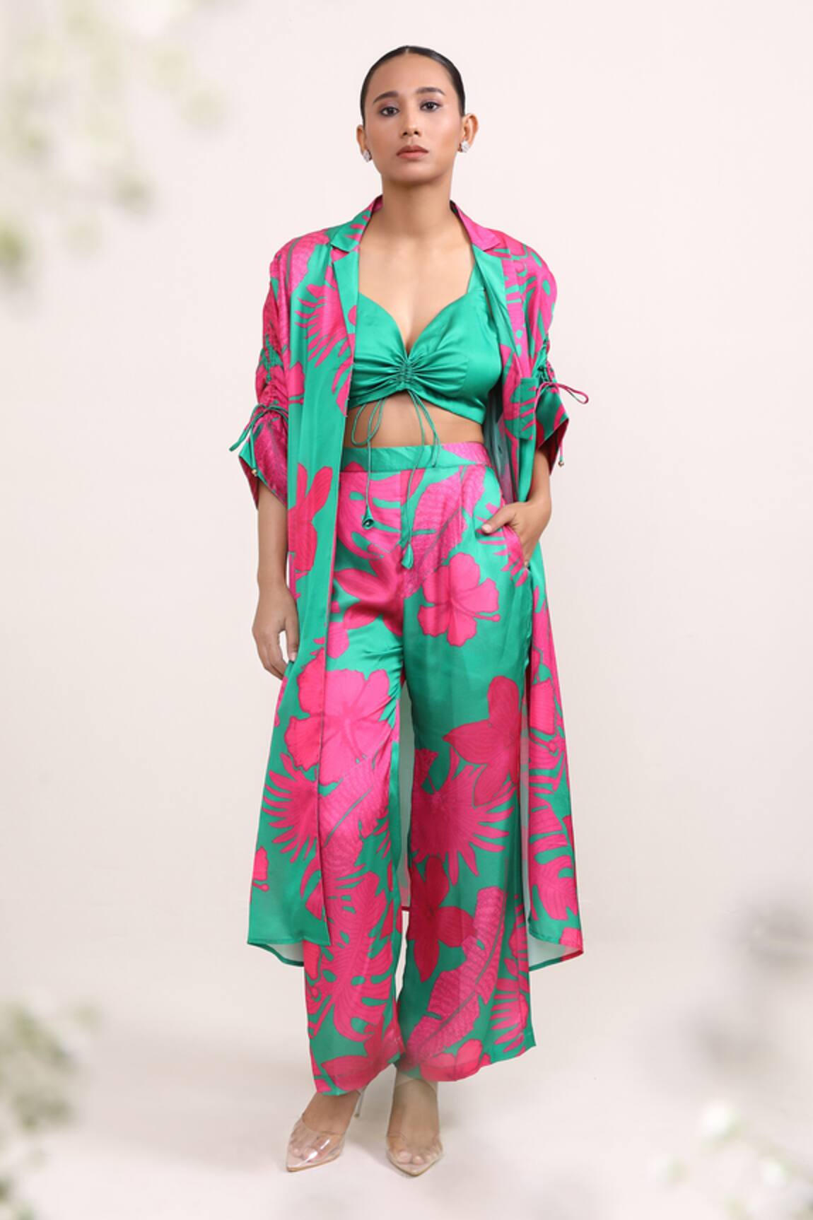 Miku Kumar Amarylis Printed Cape Pant Set 