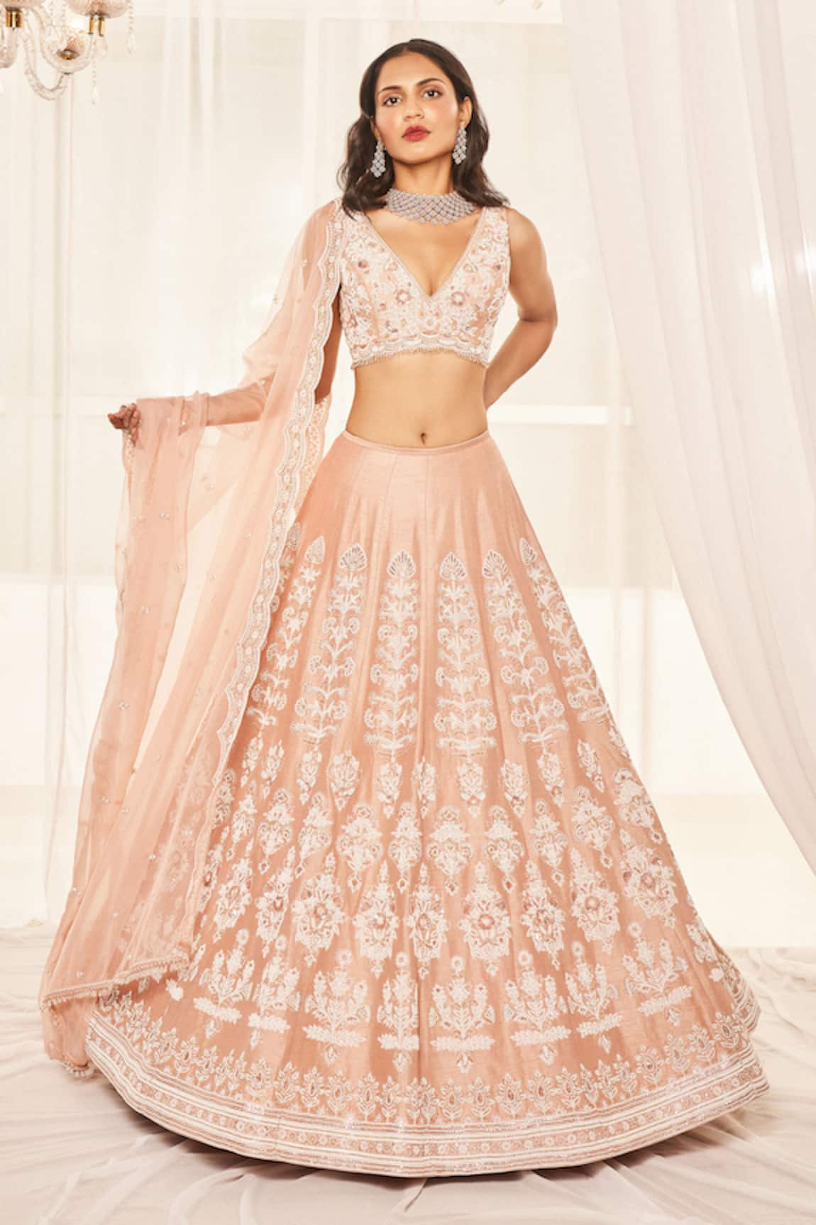 Disha Muchhala Pearls Embroidered Bridal Lehenga Set