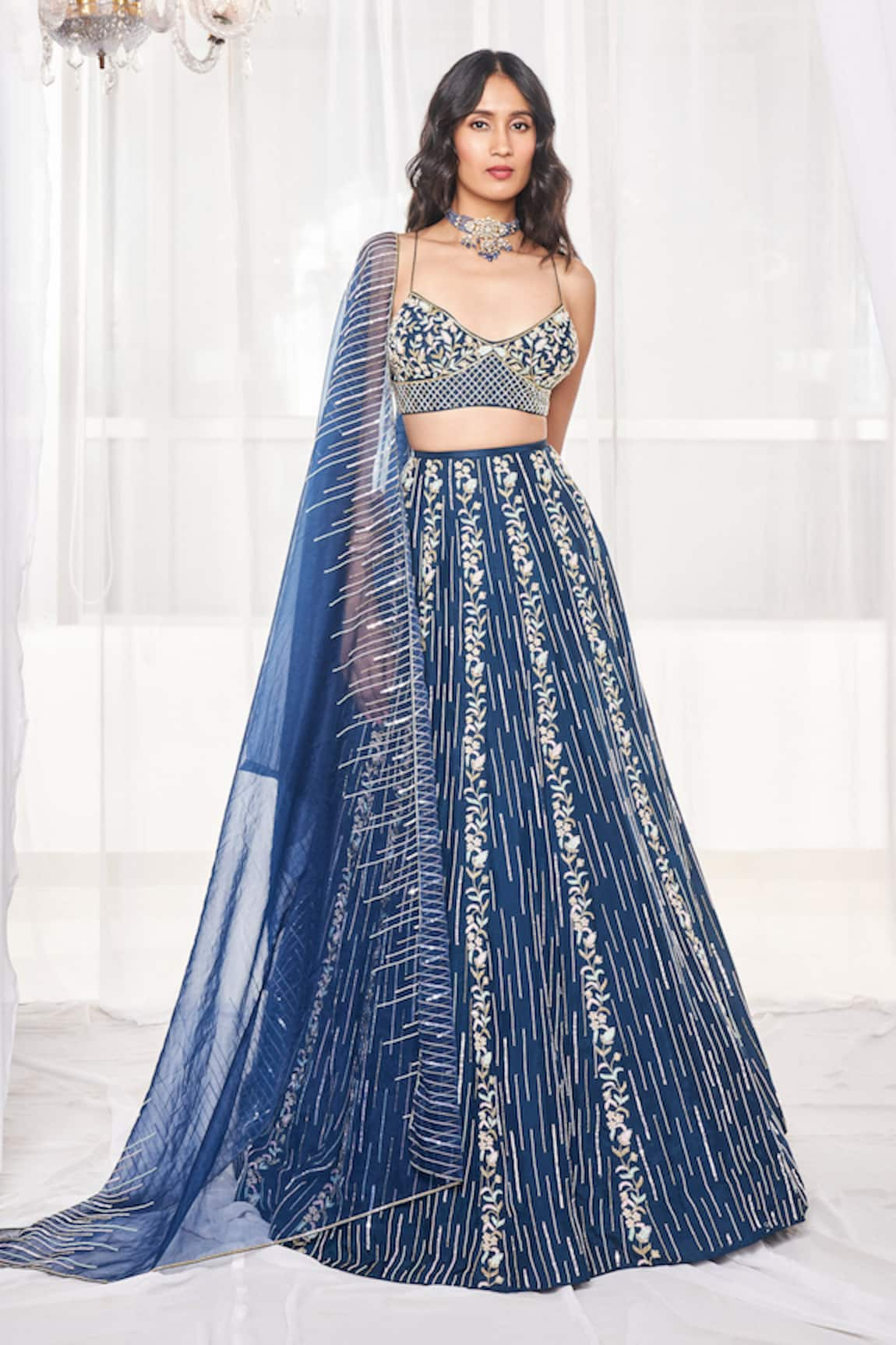 Disha Muchhala Sequins Embroidered Silk Bridal Lehenga Set