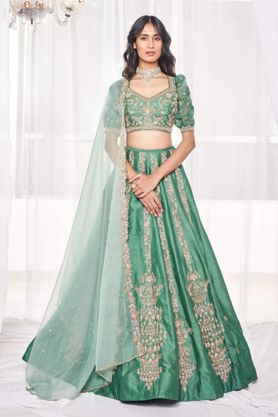 Disha Muchhala Zardosi & Resham Embroidered Bridal Lehenga Set