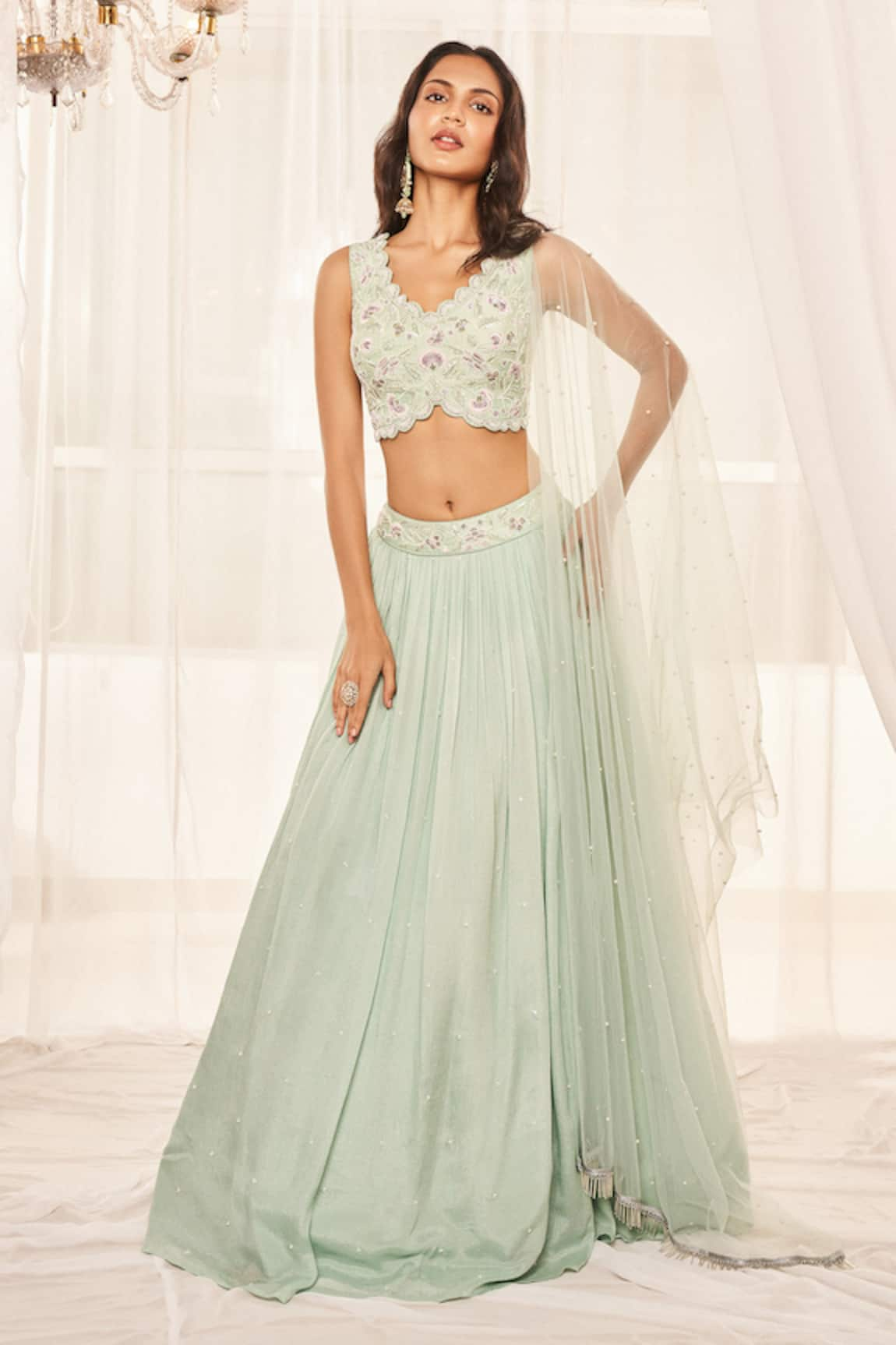 Disha Muchhala Poth Embroidered Blouse Lehenga Set