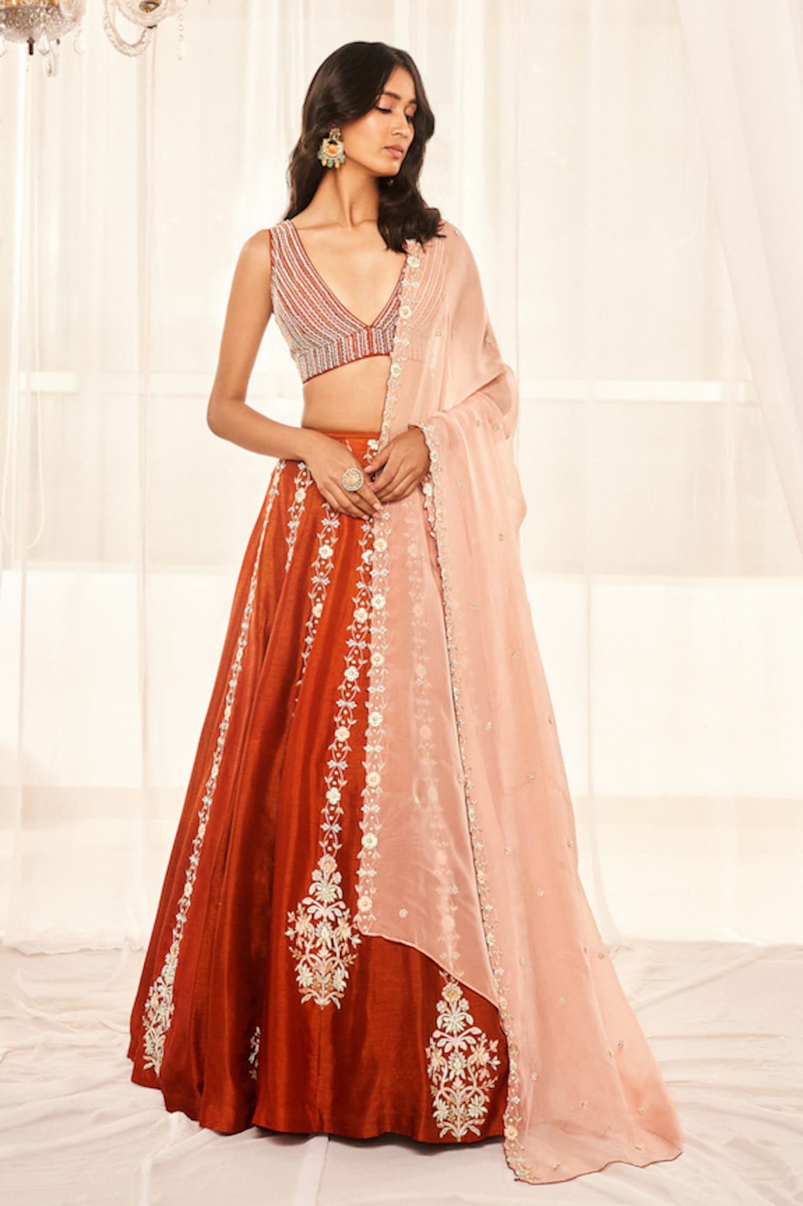 Disha Muchhala Sequins Embroidered Blouse Lehenga Set