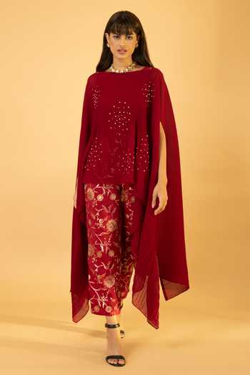Preeti Mehta Pearl Embroidered Kaftan With Banarasi Pant 