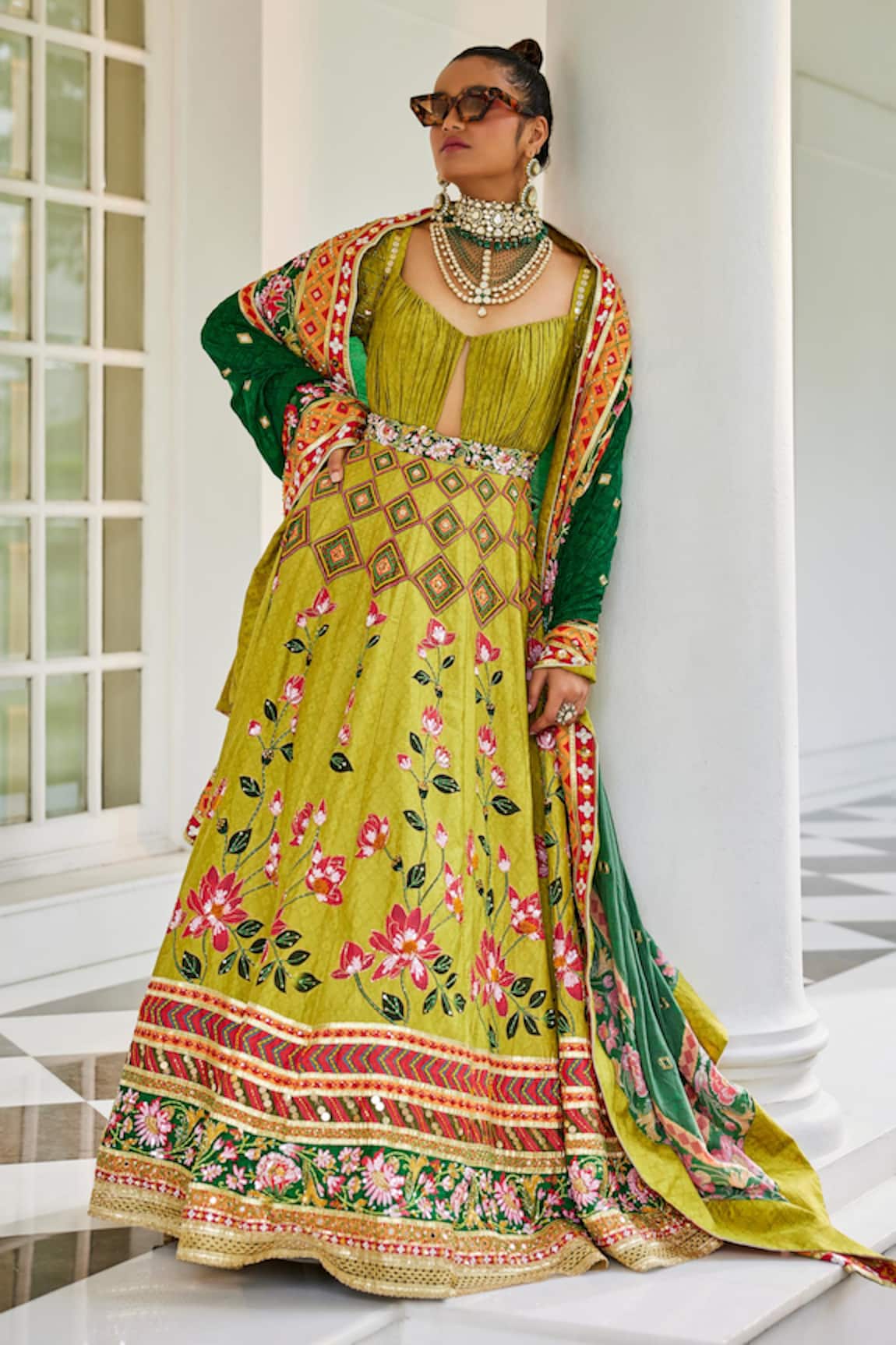 The Royaleum Floral Bloom Pattern Anarkali With Dupatta