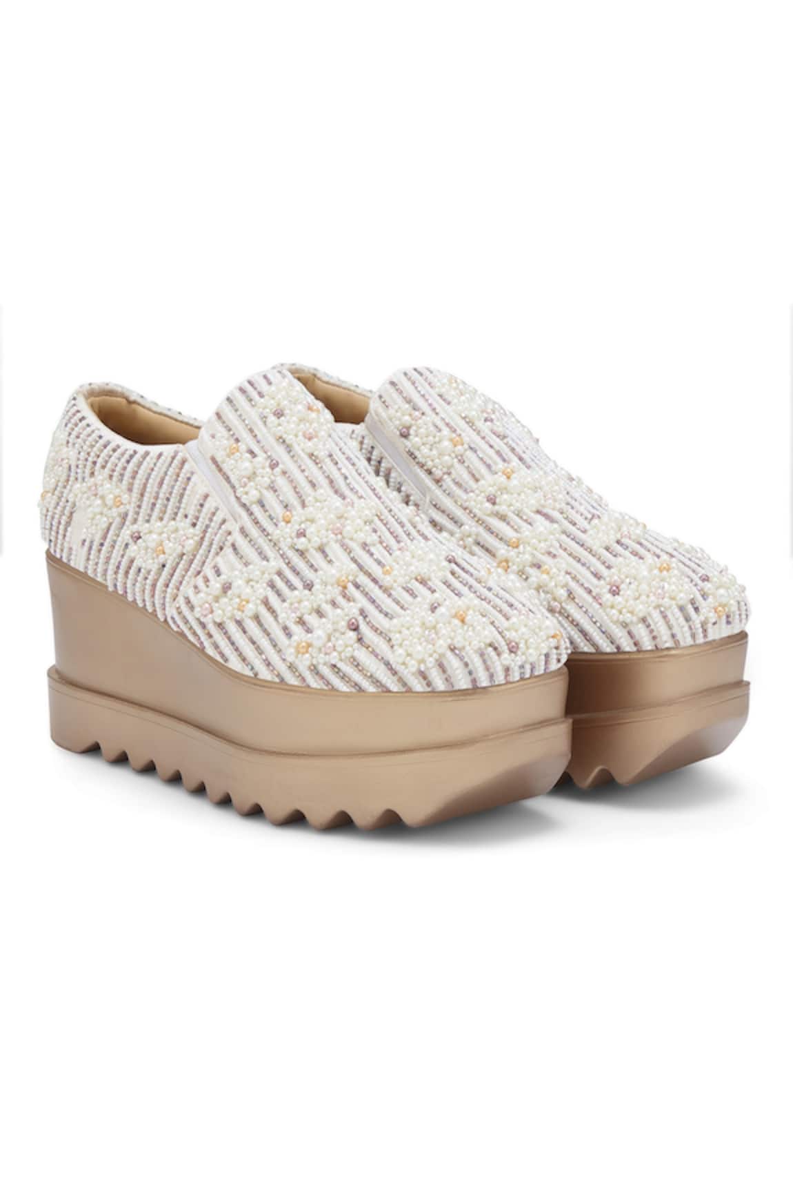 Anaar Candy Clouds Embroidered Wedge Sneakers