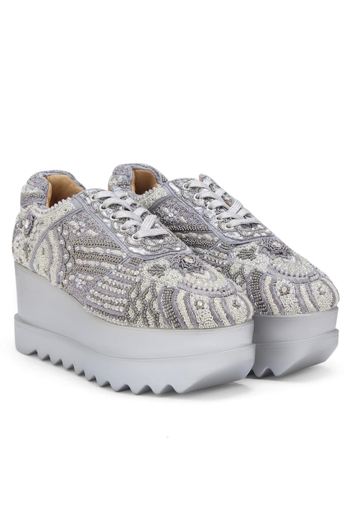 Anaar Ghungroo Embroidered Wedge Sneakers