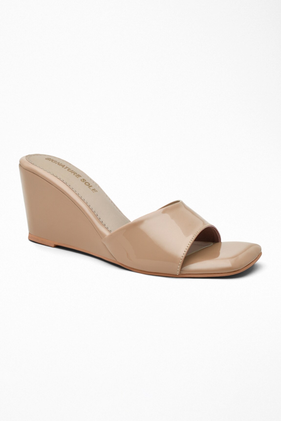 Signature Sole Open Square Toe Wedges