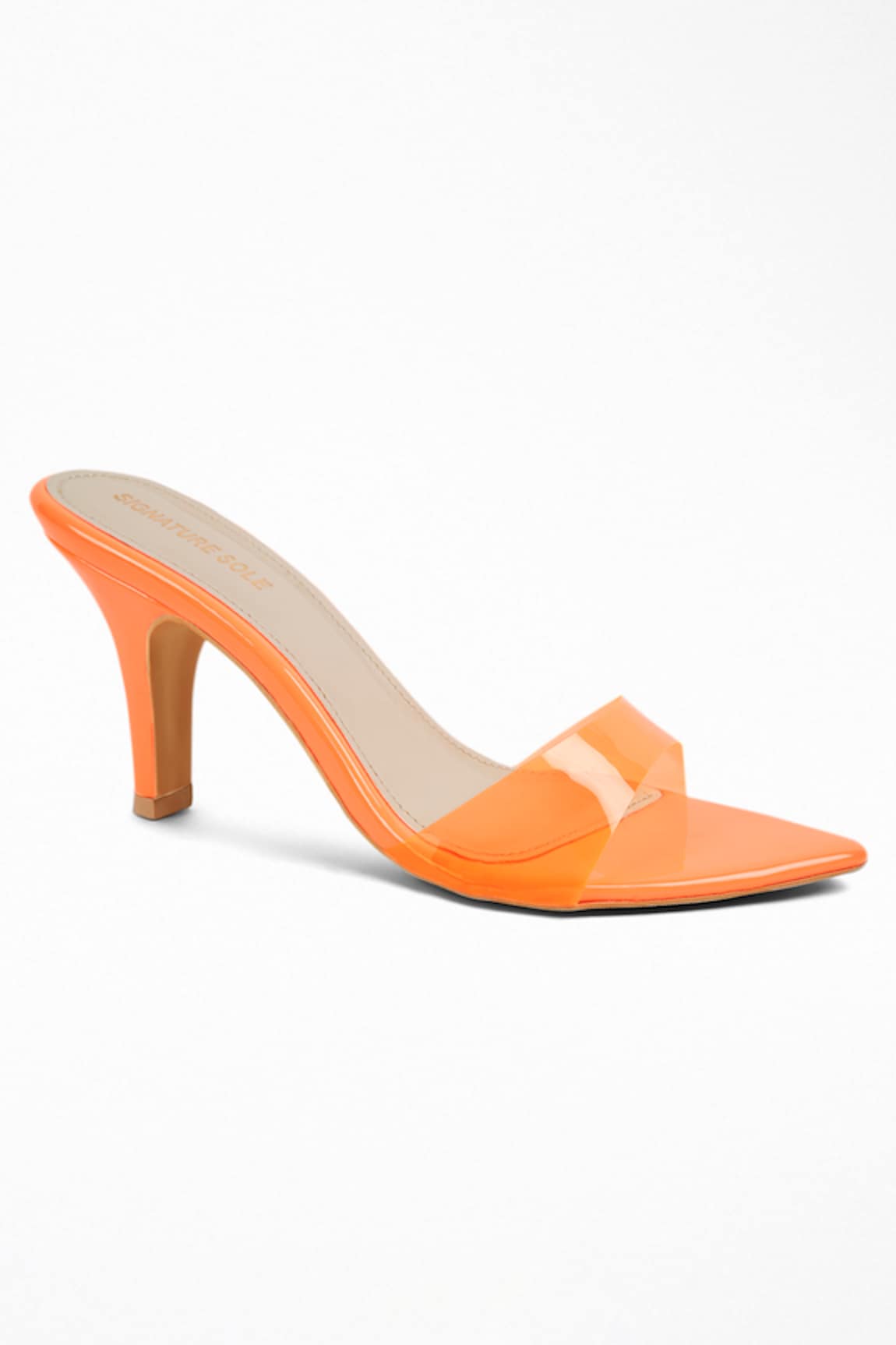 Signature Sole Neon Transparent Strap Heels