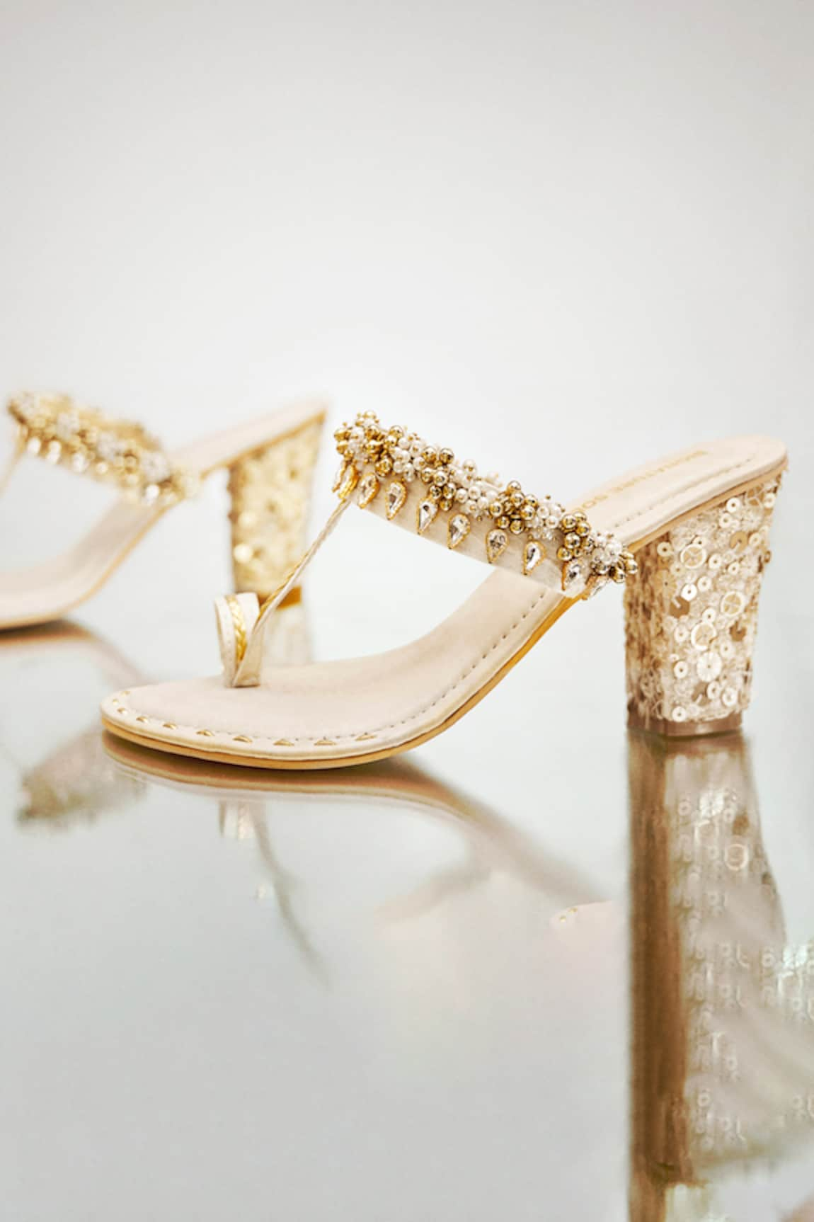 Signature Sole Embroidered Kolhapuri Block Heels