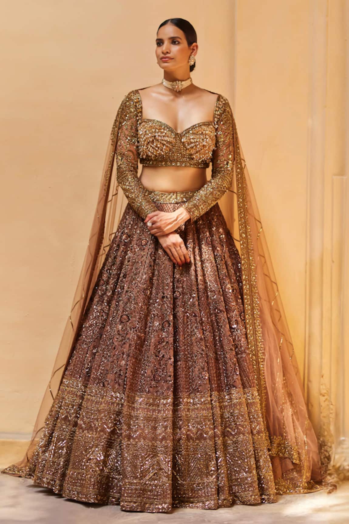 Roqa Shafaqat Zari Embroidered Bridal Lehenga Set 