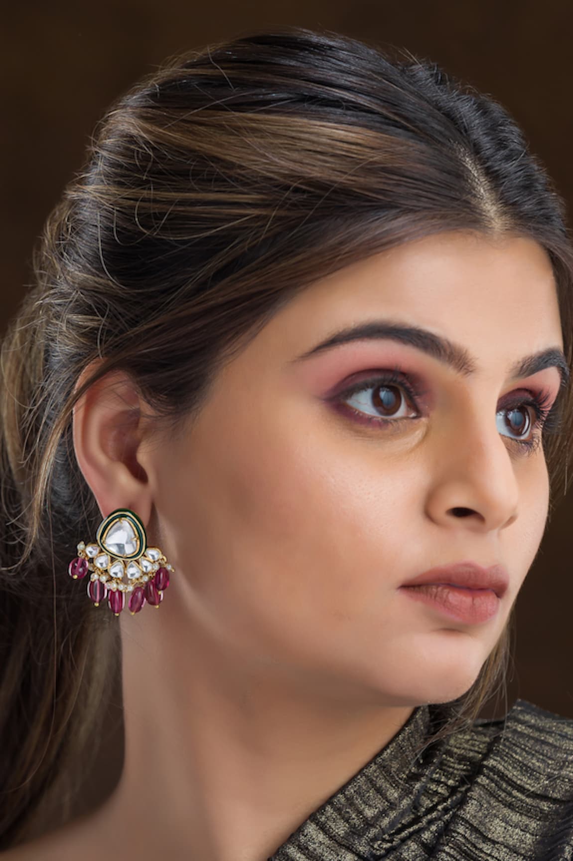 Vasundhara Kundan Embellished Dangler Earrings