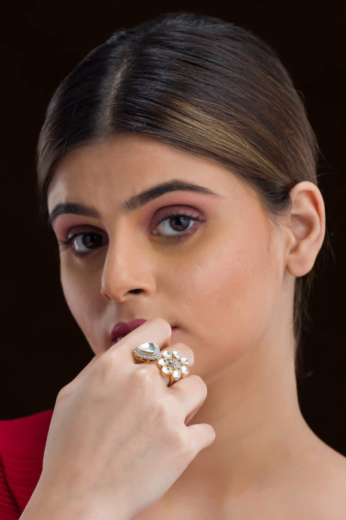 Vasundhara Kundan & Cubic Zirconia Embellished Ring