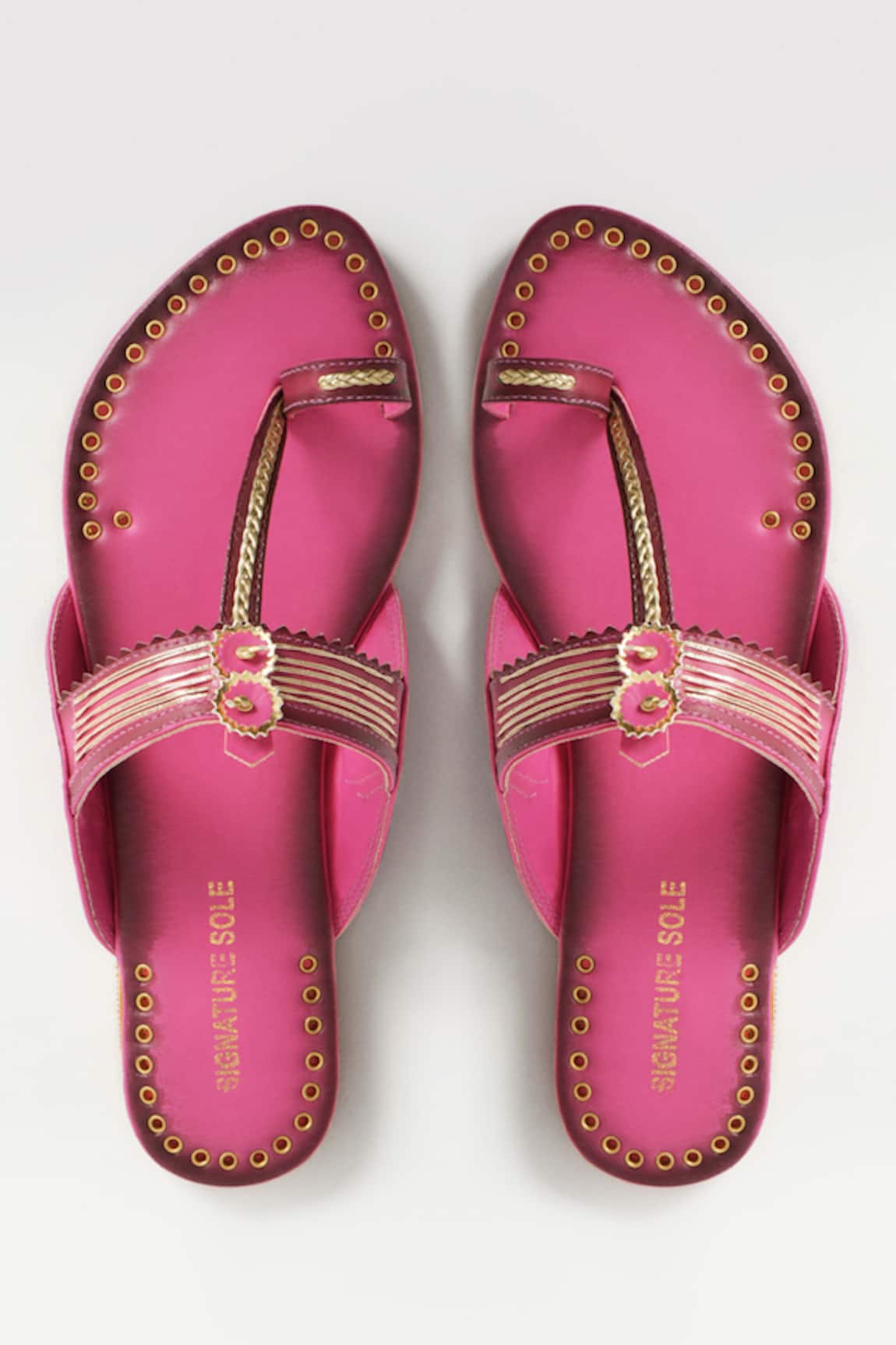 Signature Sole Kasab Hand Embroidered Kolhapuri Flats