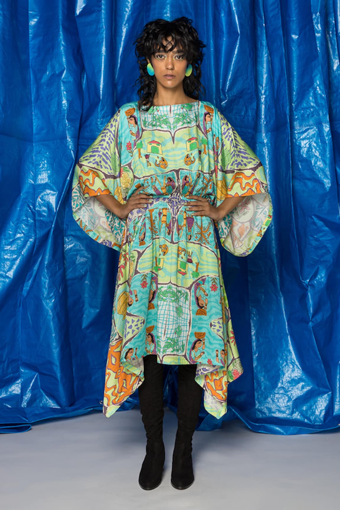 DOH TAK KEH Kasba Printed Kaftan Dress