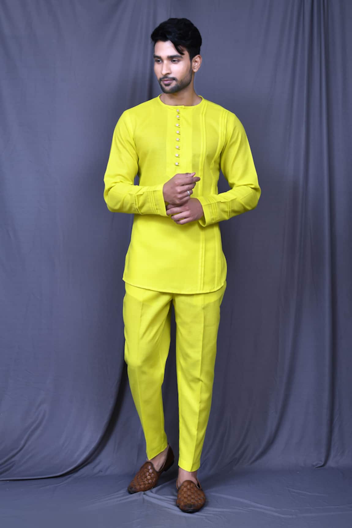 Arihant Rai Sinha Full Sleeve Plain Shirt & Pant Set