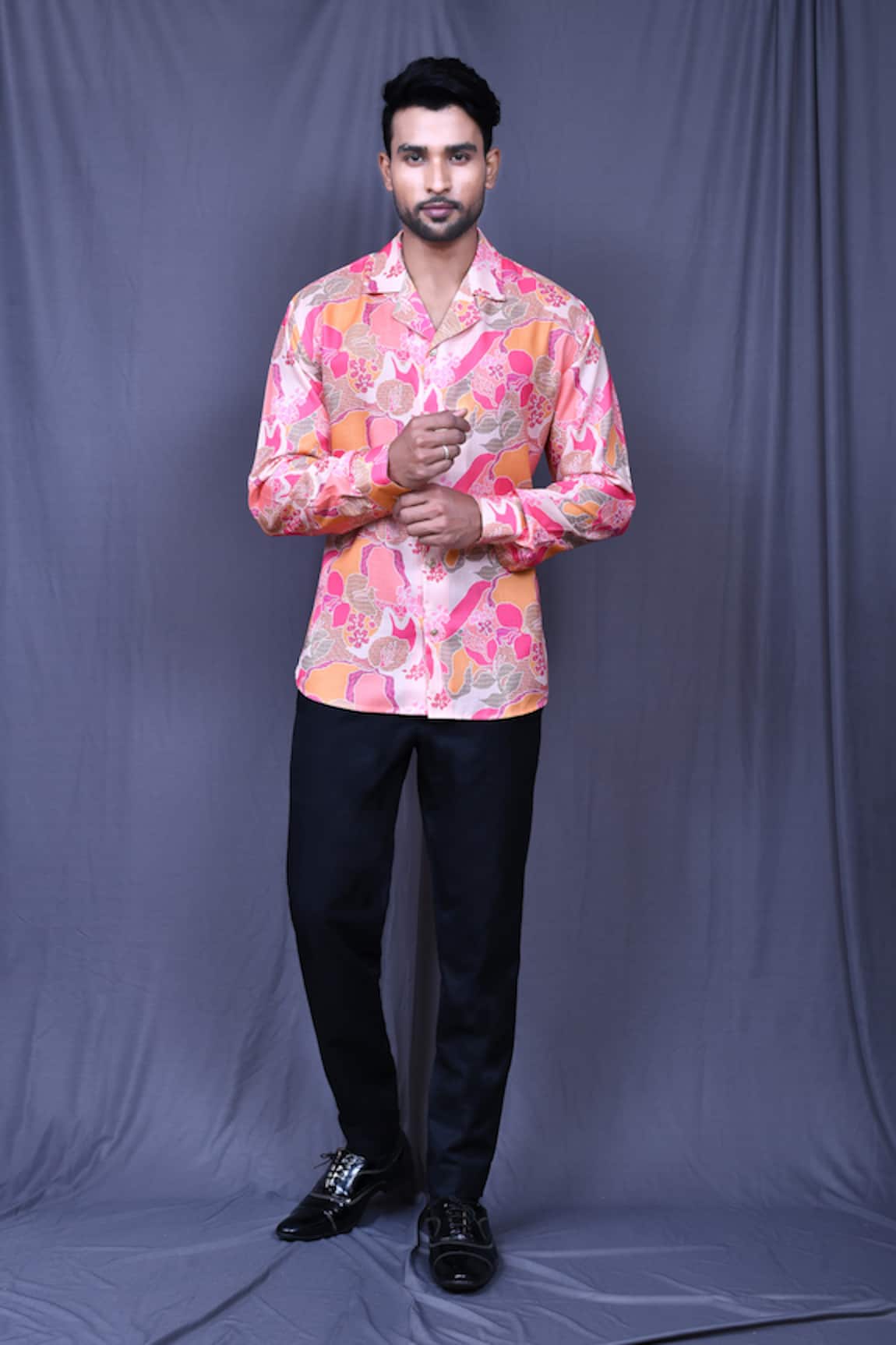 Arihant Rai Sinha Abstract Floral Print Cotton Shirt 