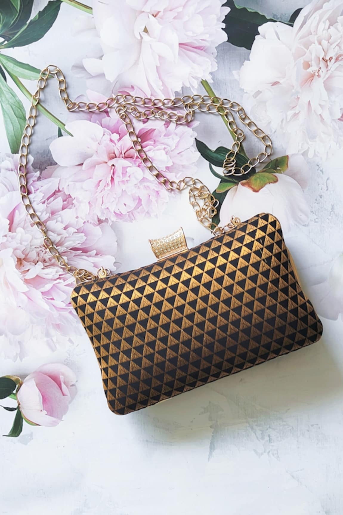 A Clutch Story Kalbelia Silk Geometric Clutch