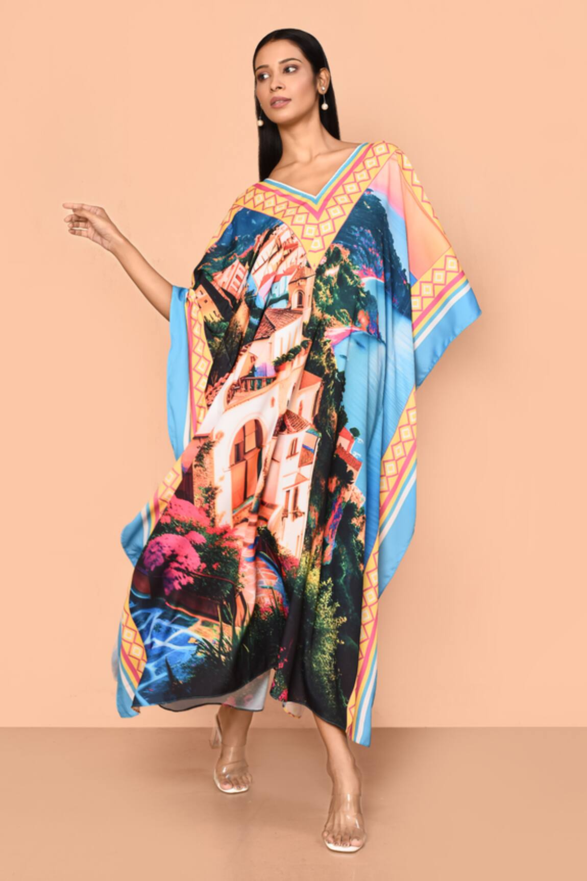 Naintara Bajaj Architectural Print Kaftan