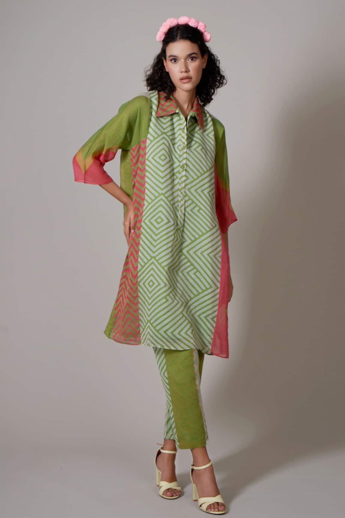 Priti Prashant Keshi Geometric Print Tunic & Pant Set 