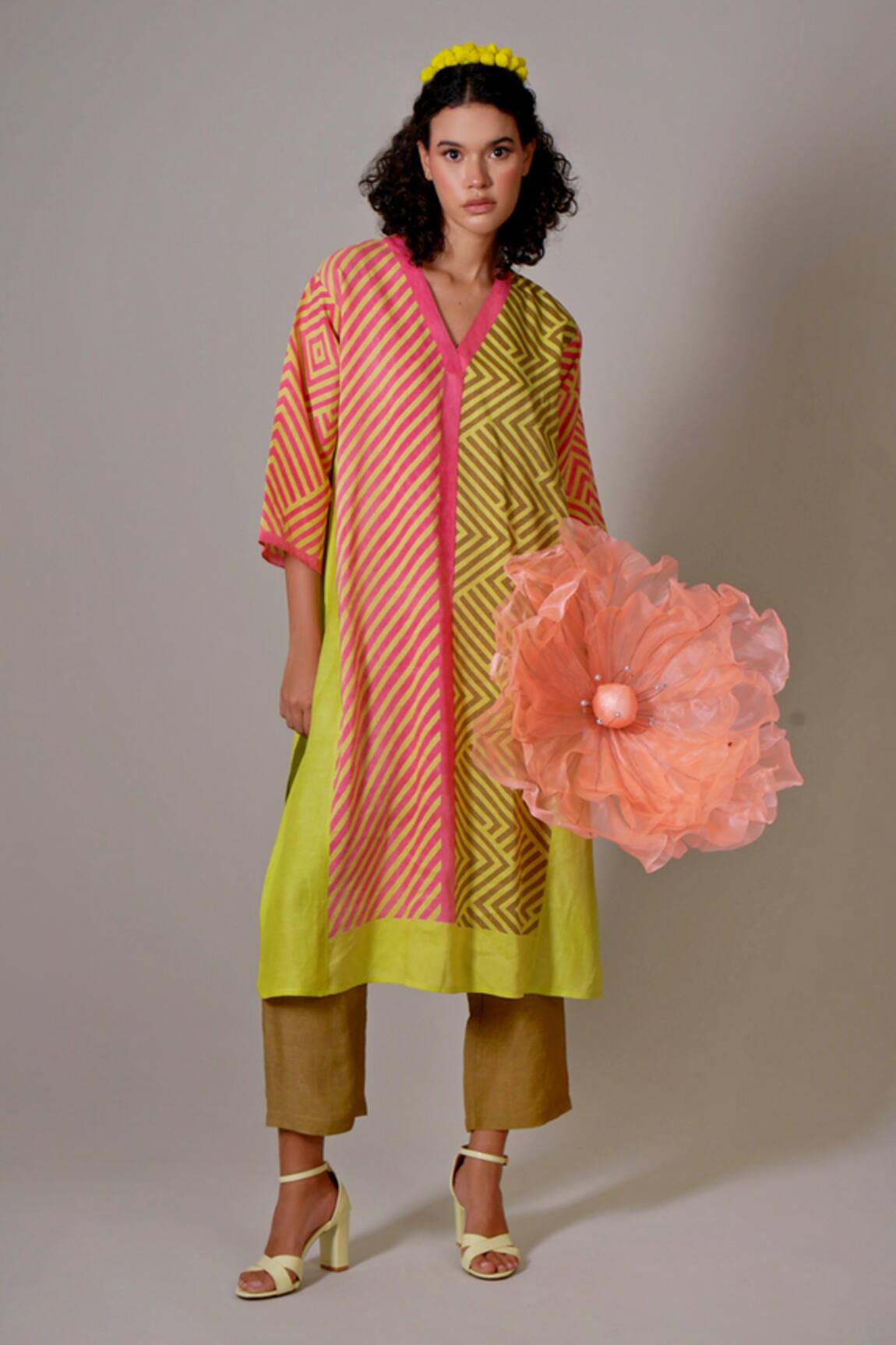 Priti Prashant Sakura Geometric Print Kurta & Pant Set 