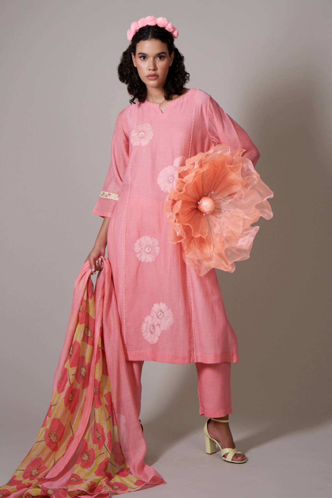 Priti Prashant Sagiso Applique Floral Kurta Set 