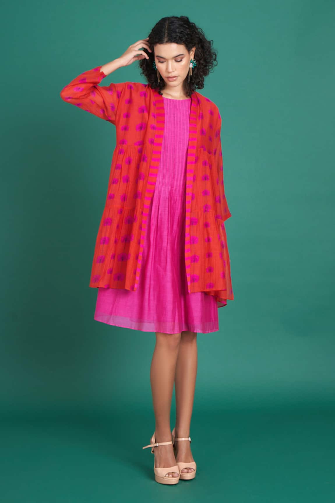 Priti Prashant Zina Floral Print Jacket & Dress Set