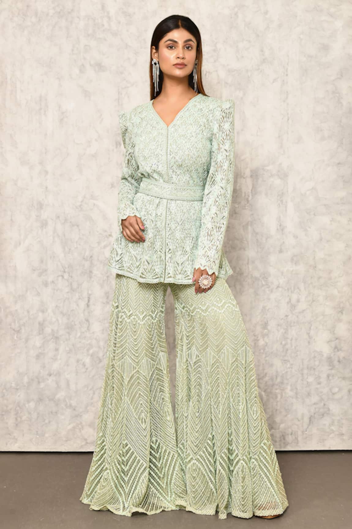 Ritika Mirchandani Thread Embroidered Kurta & Sharara Set 