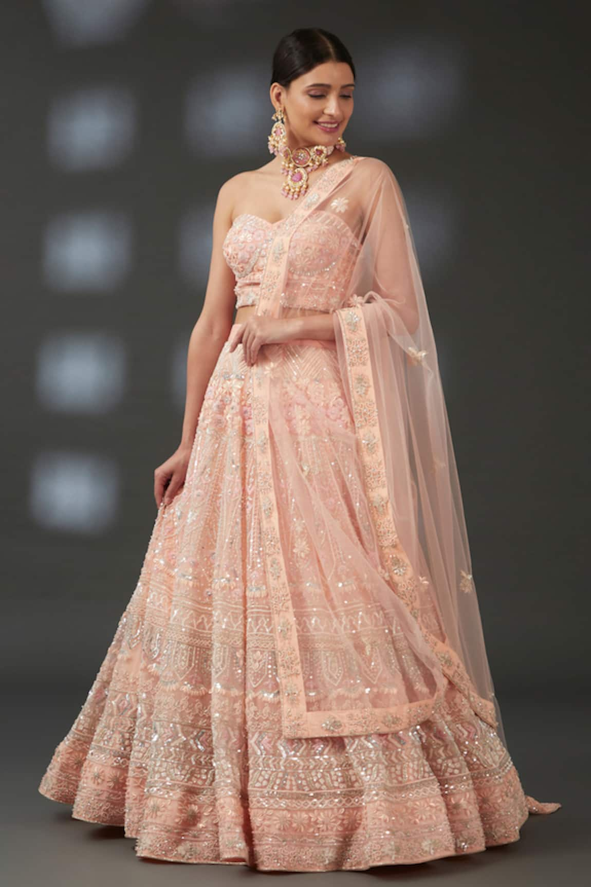 Vedika Soni Floral Hand Embroidered Bridal Lehenga Set