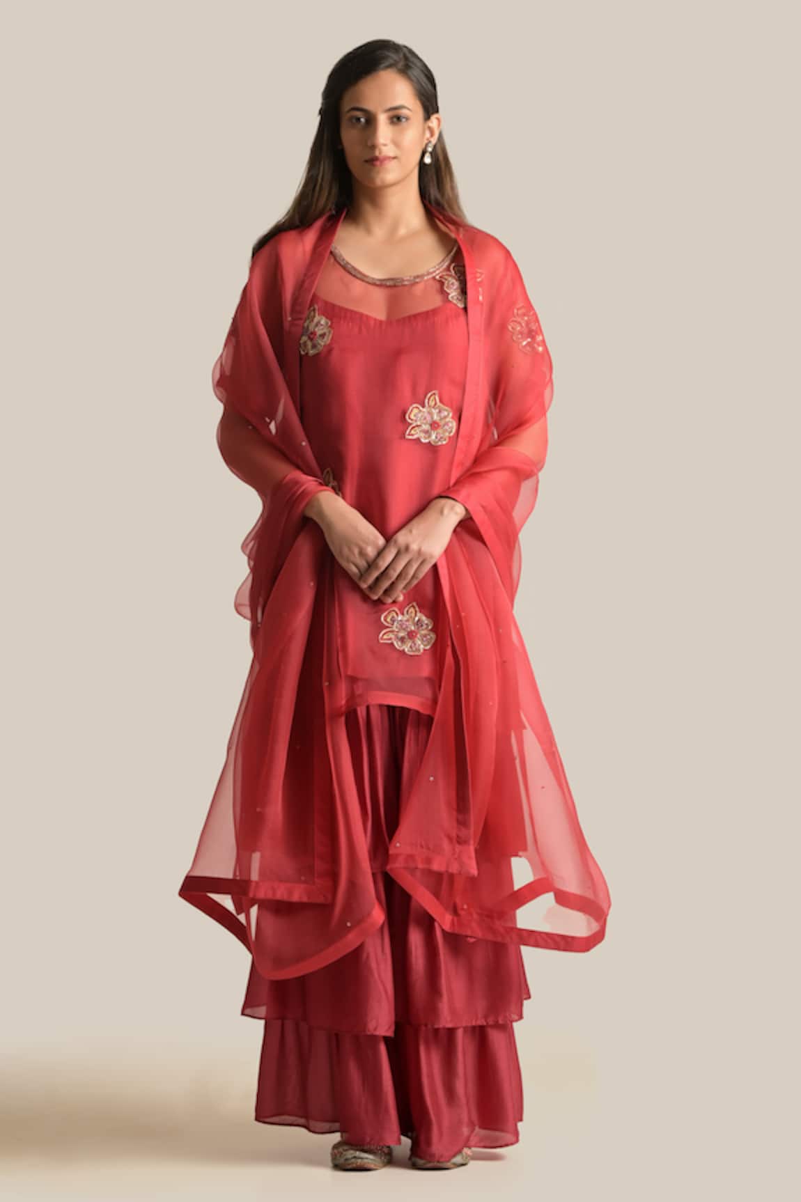 Cupid Cotton Amira Embroidered Kurta & Sharara Set