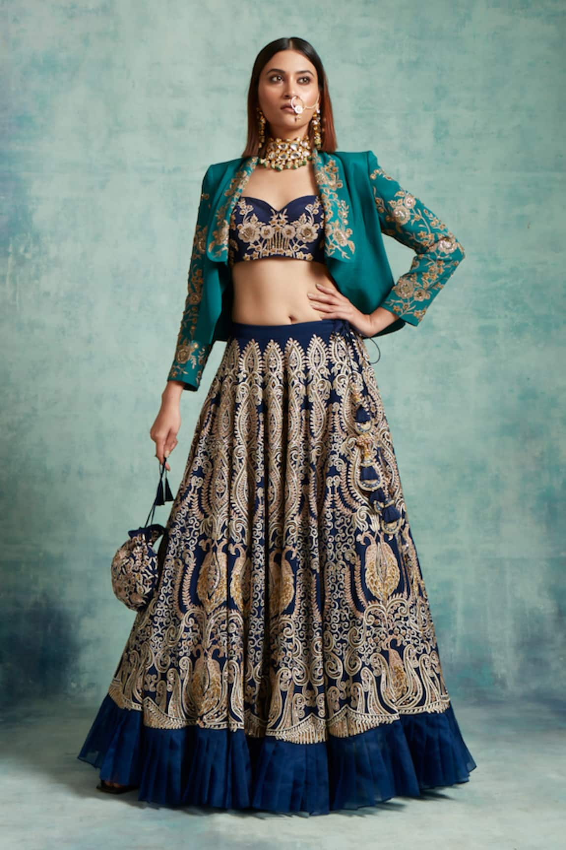 Vedika Soni Resham Embroidered Lehenga Jacket Set