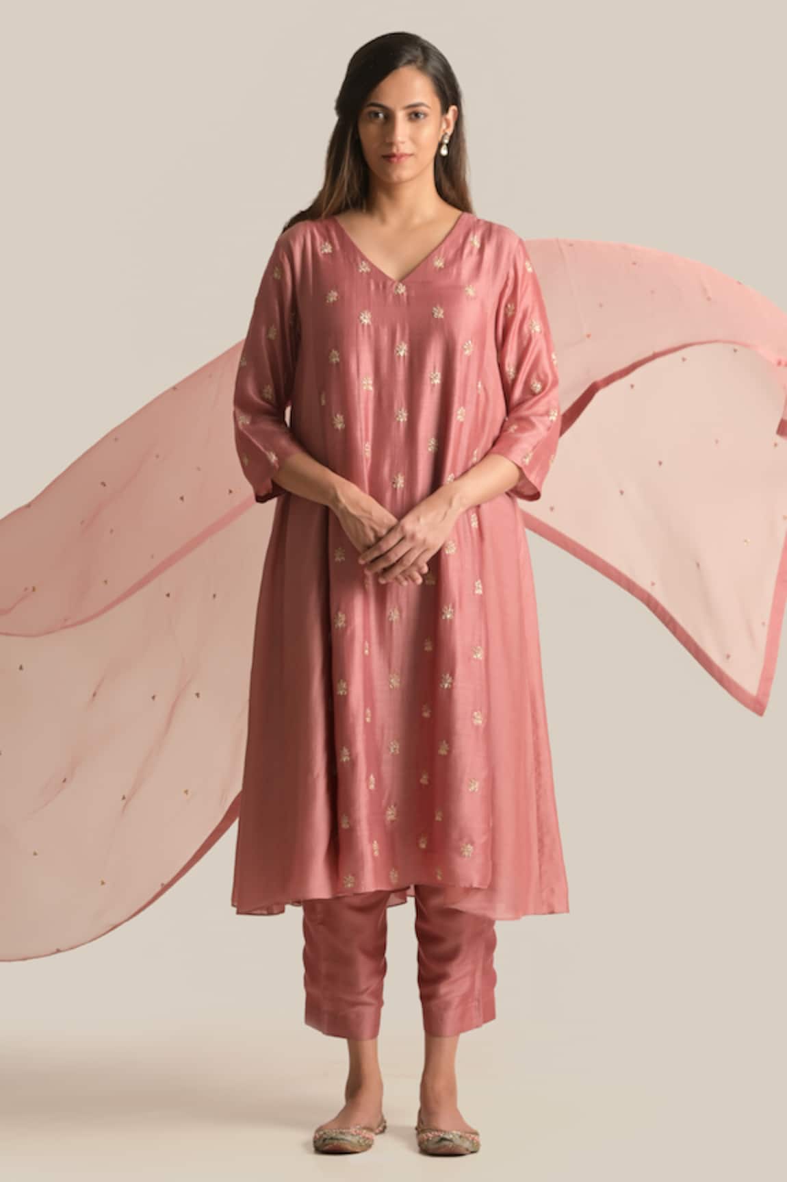 Cupid Cotton Zoya Embroidered Anarkali & Pant Set 