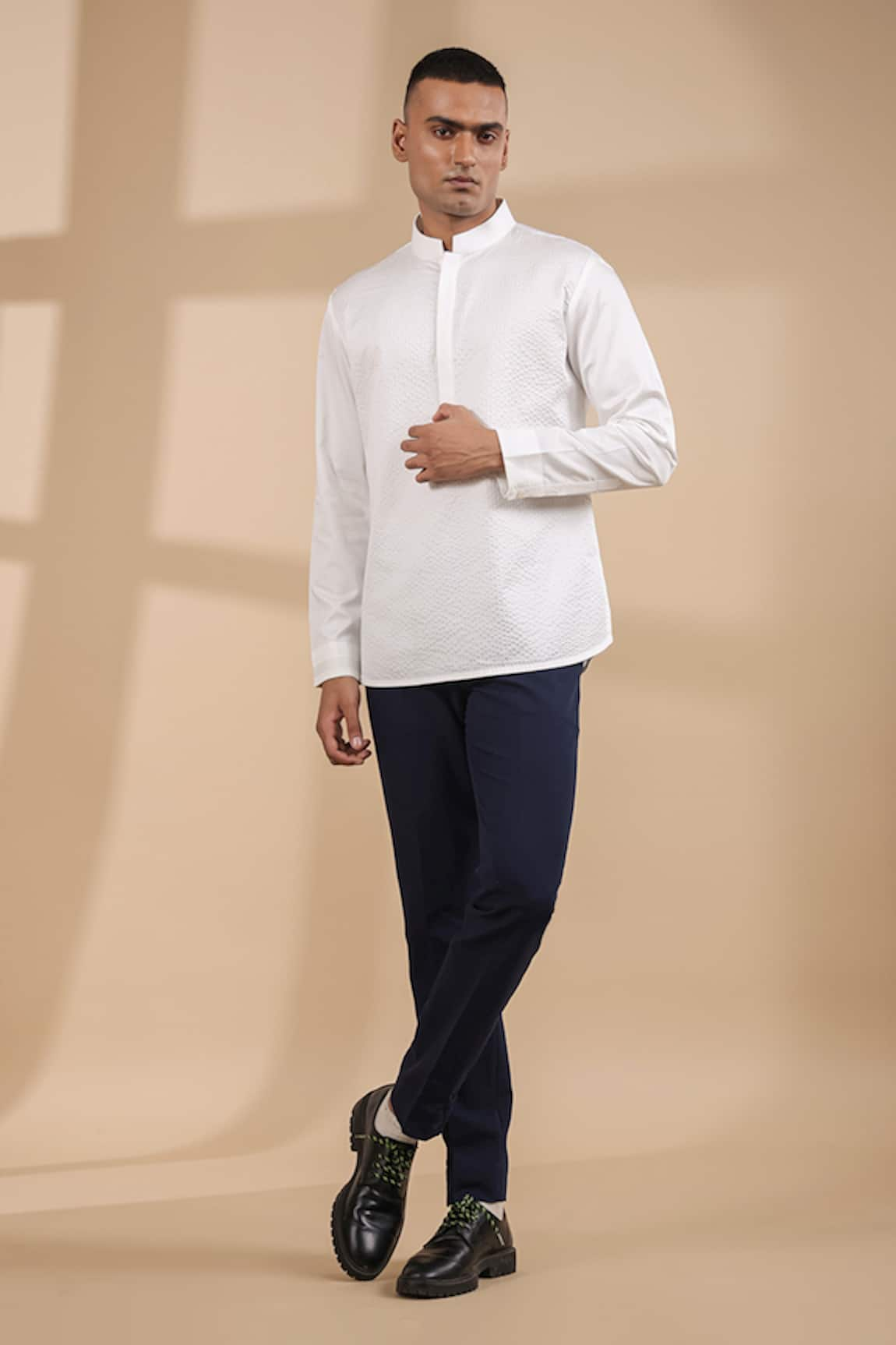 Raw & Rustic by Niti Bothra Pintuck Kurta Shirt