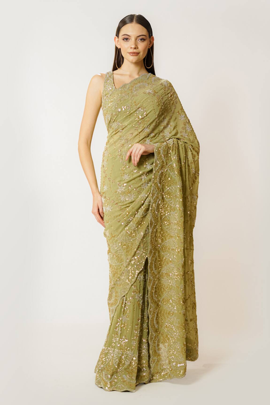 Rabani & Rakha Zaynab Hand Embroidered Saree With Blouse 