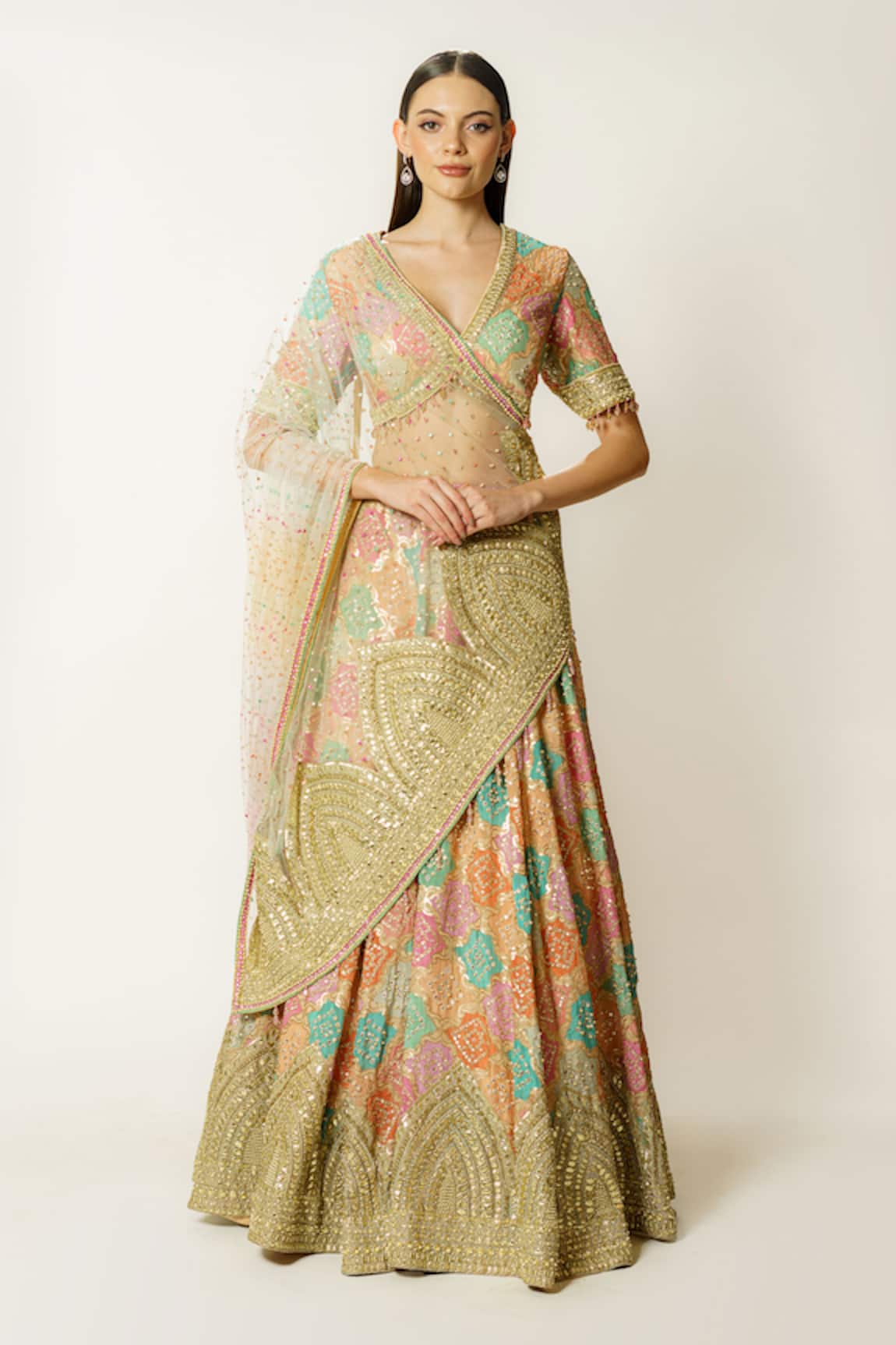 Rabani & Rakha Nadia Hand Embroidered Blouse Lehenga Set 