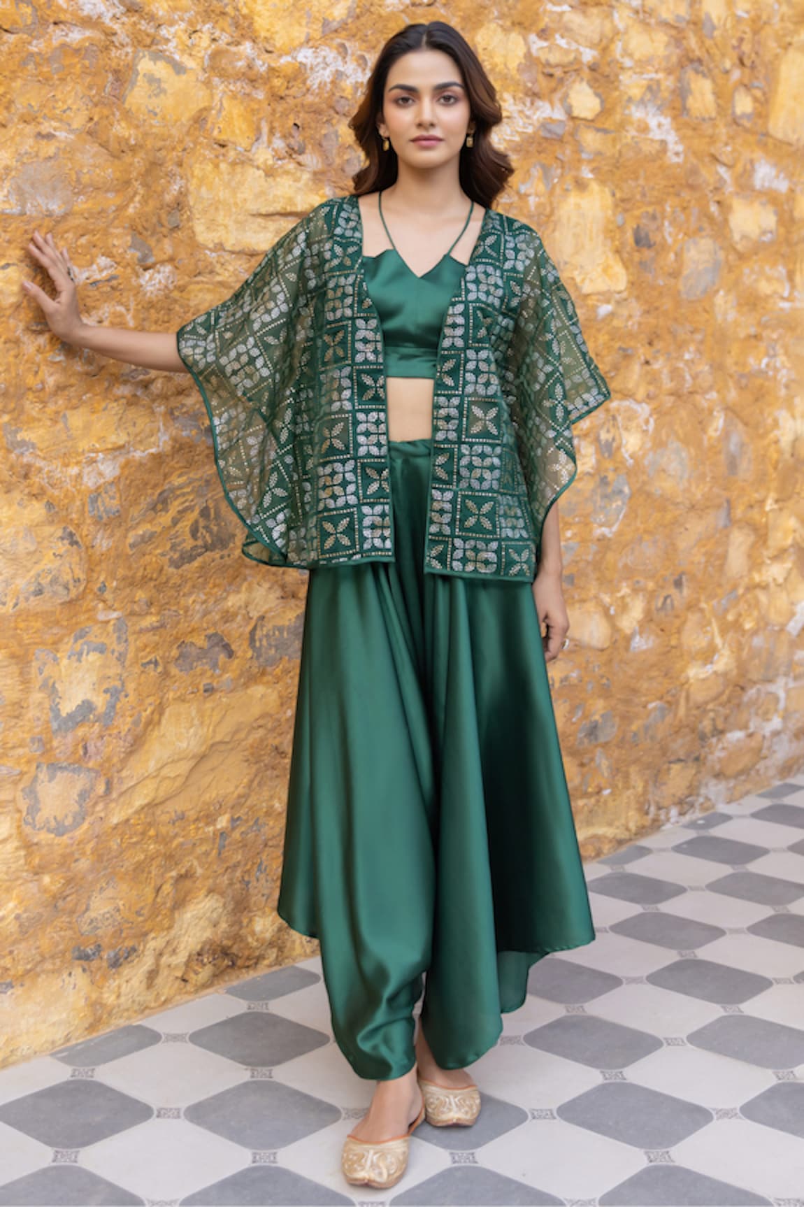 Myaara Mukaish Embroidered Jacket Pant Set