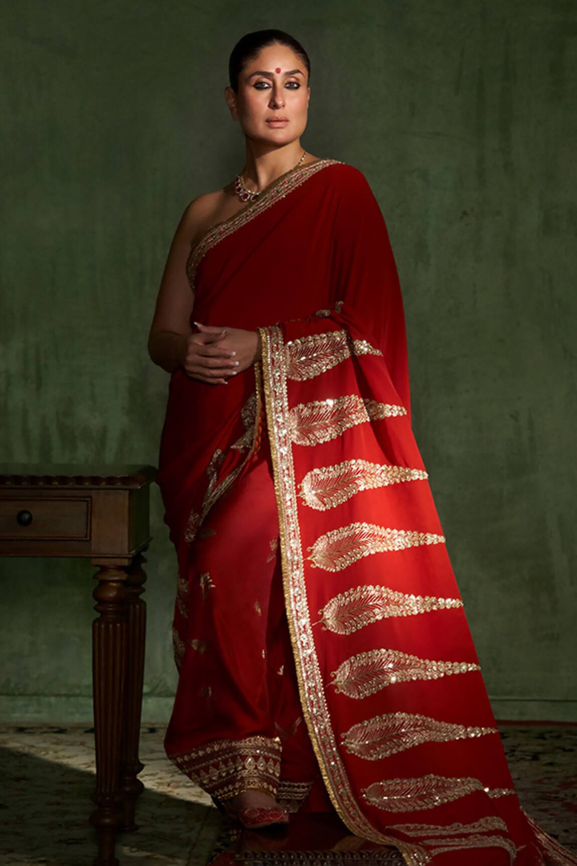 Masaba Son Patti Embellished Saree With Unstitched Blouse Fabric