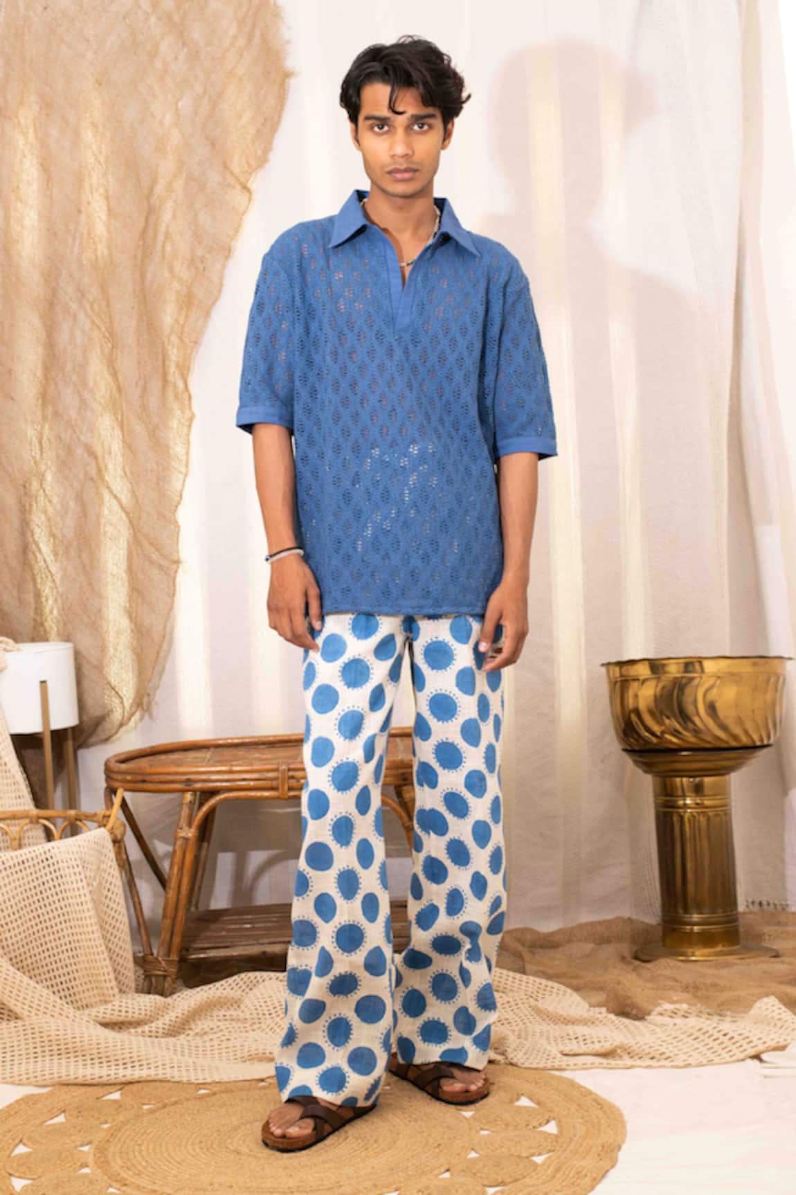 Kalakaari By Sagarika Bari Crochet Shirt & Pant Set