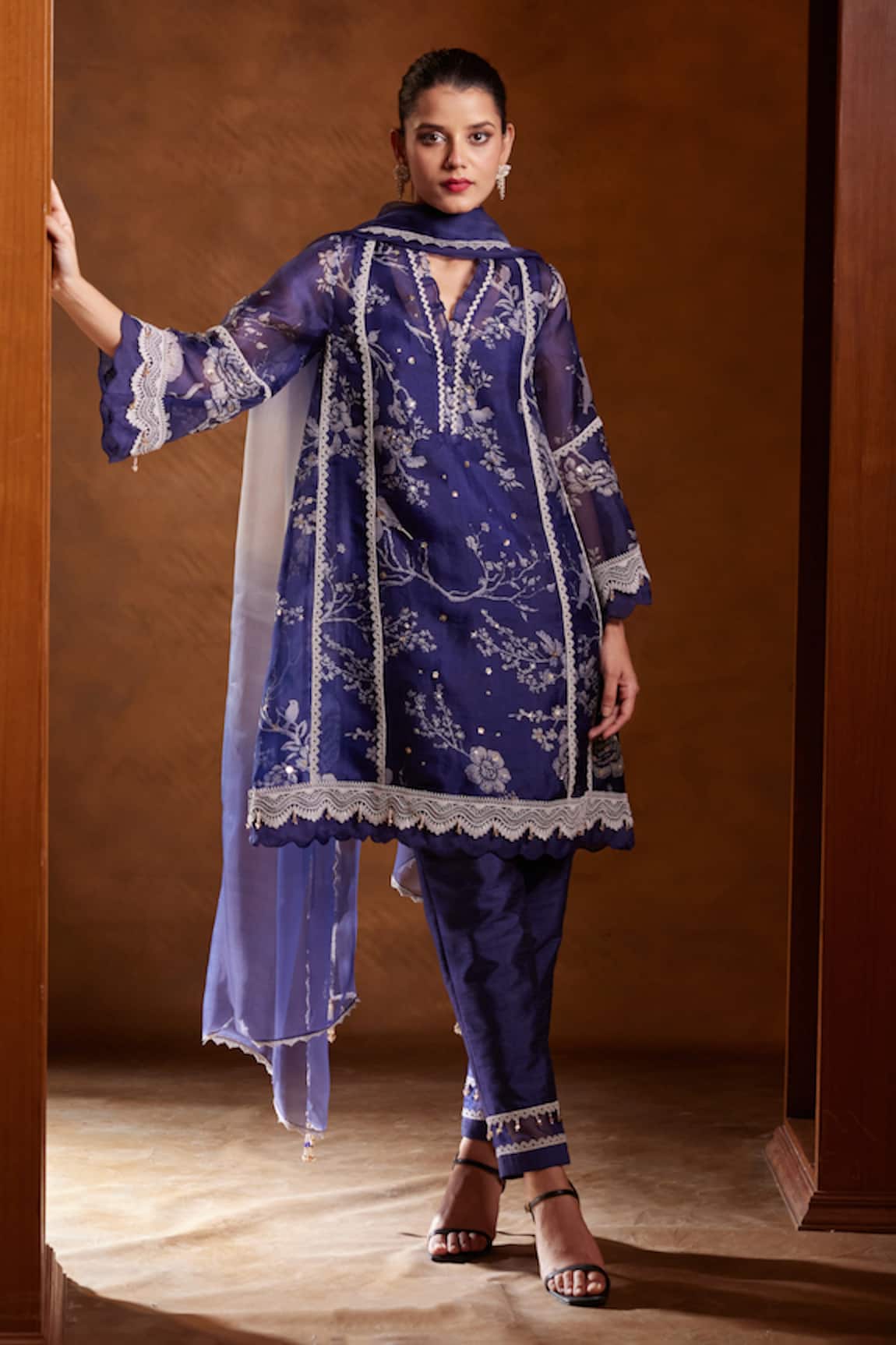 Bunka Farida Botanical Print Kurta Pant Set