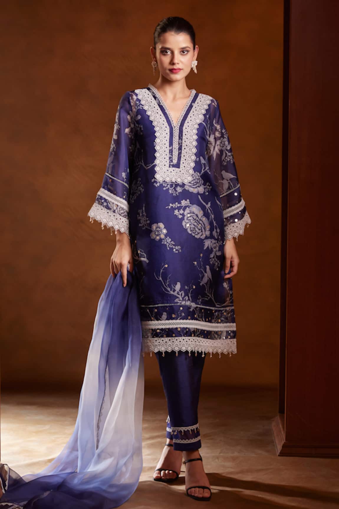 Bunka Salma Floral Print Kurta Pant Set