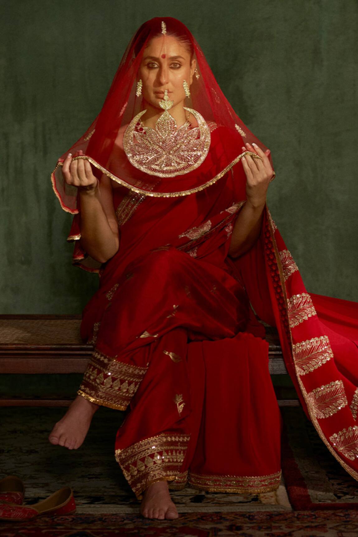 Masaba Son Chidiya Embellished Saree With Unstitched Blouse Fabric