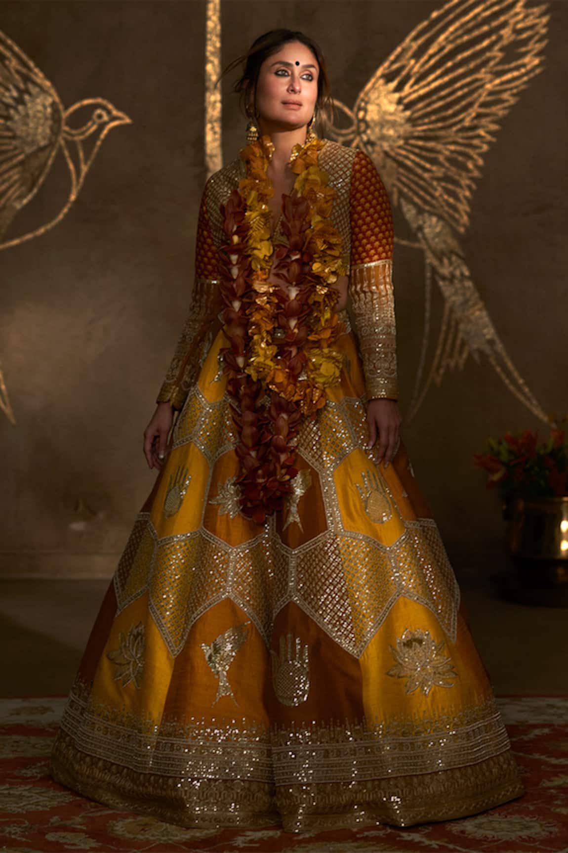 Masaba Raw Silk Neel Kamal Embroidered Lehenga Set
