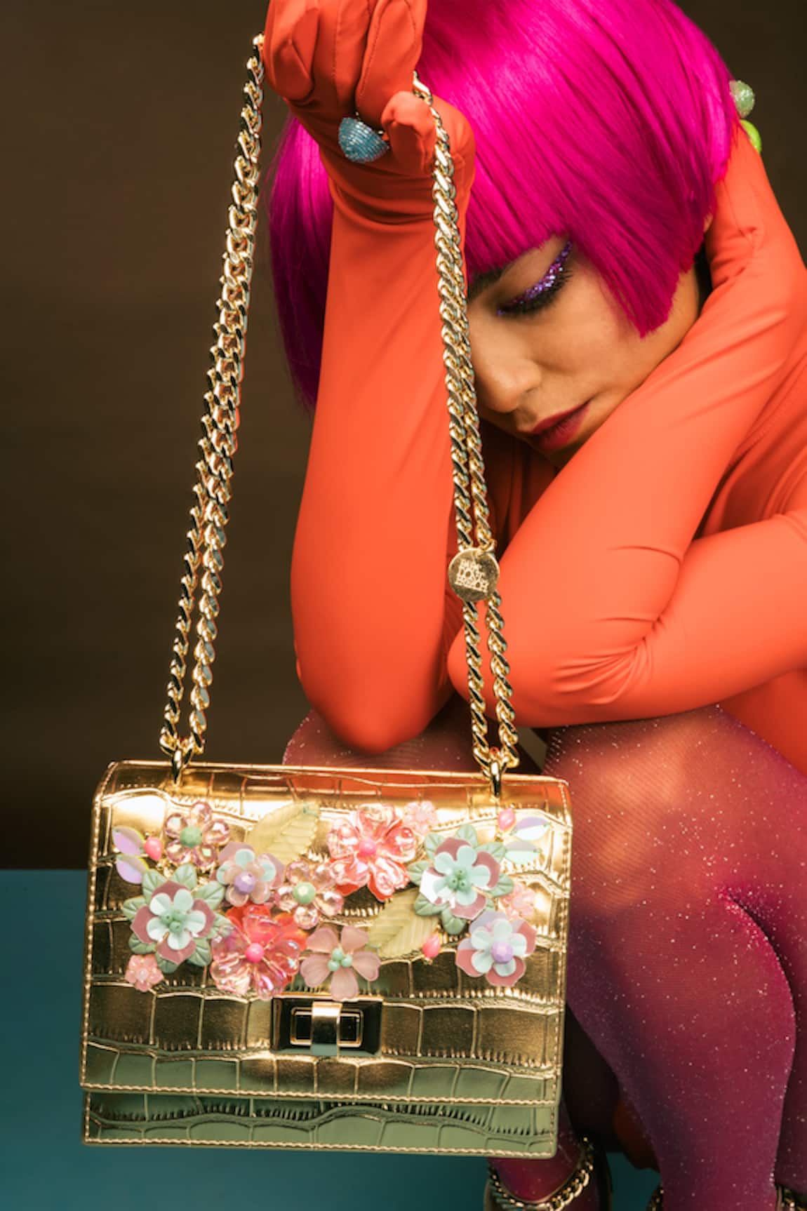 Papa Don't Preach Accessories Floral Embellished Crossbody Bag