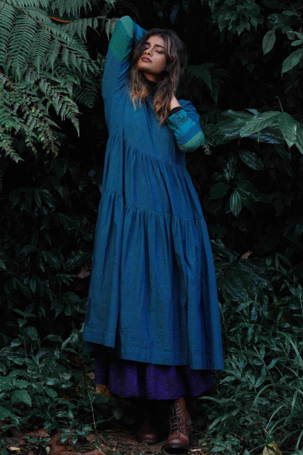 MANTRA Forest Rivulet Handwoven Tiered Dress
