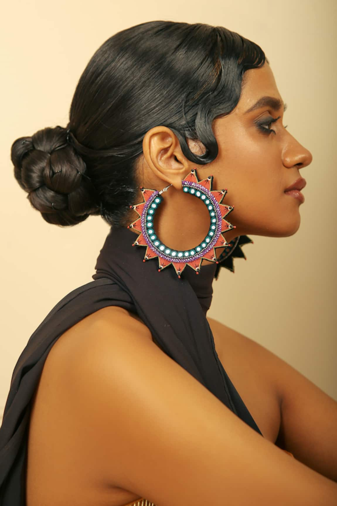 NakhreWaali Floral Swirl Handcrafted Hoops