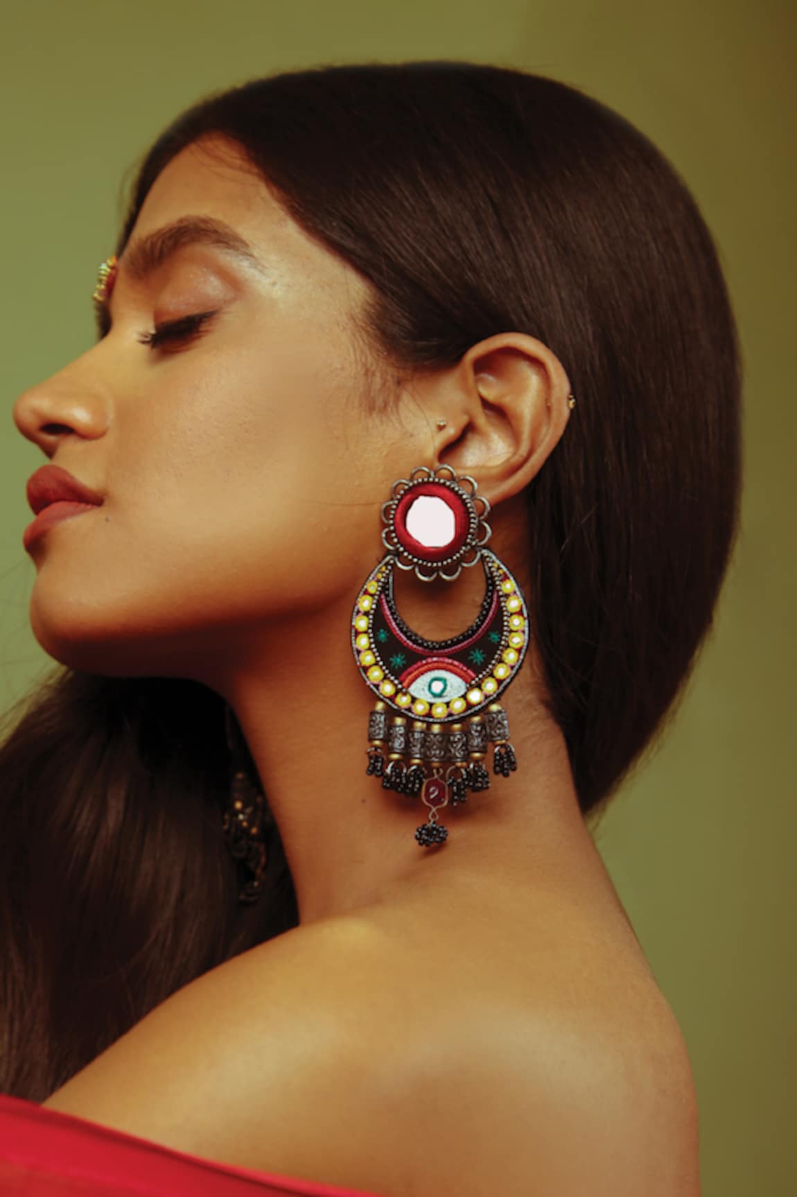 NakhreWaali Handcrafted Chandbali Earrings