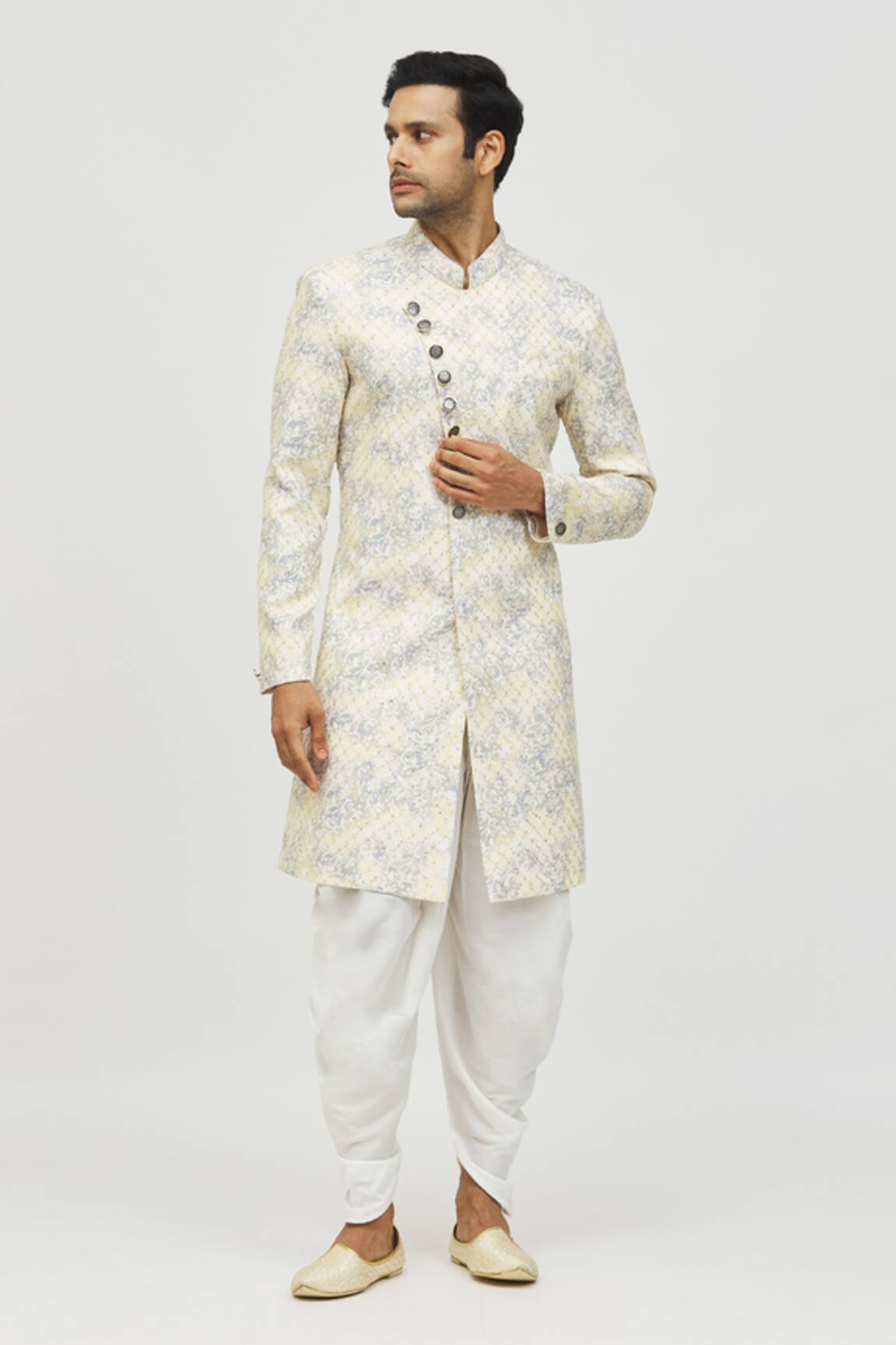 Arihant Rai Sinha Flower Print & Embroidered Kurta Set 