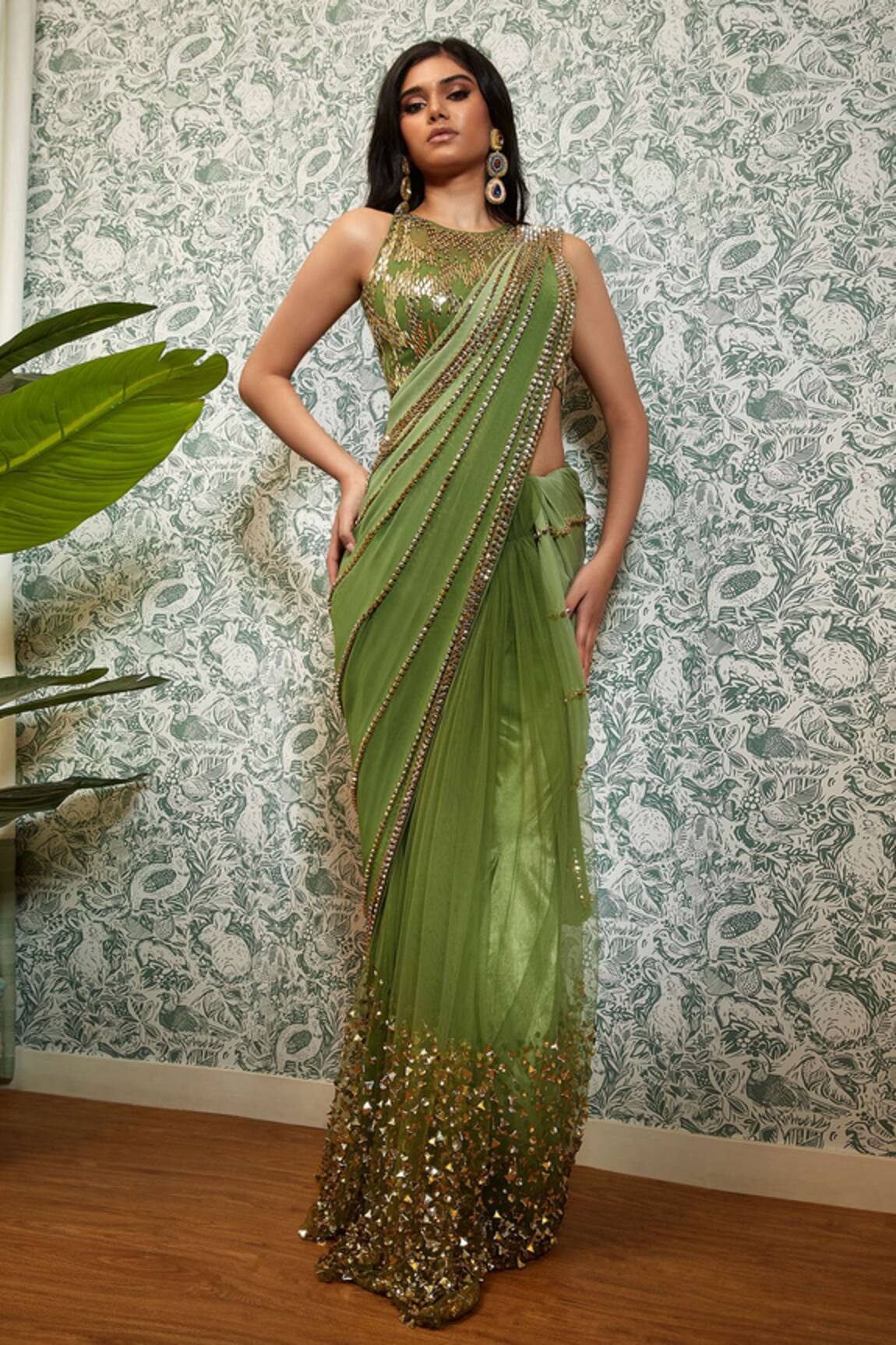 Papa Don't Preach Perfect Times Pre-Stitched Saree With Blouse 