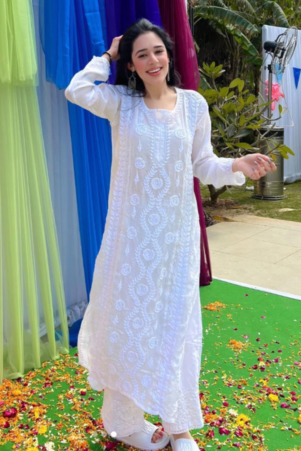 House of Chikankari Juri Chikankari Muslin Straight Kurta