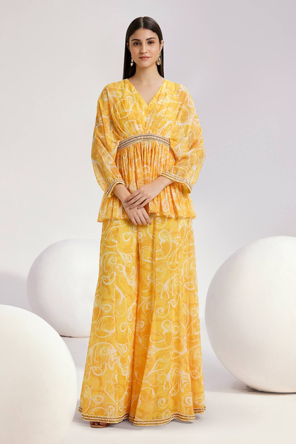 Divya Aggarwal Abstract Printed Kurta & Sharara Set 