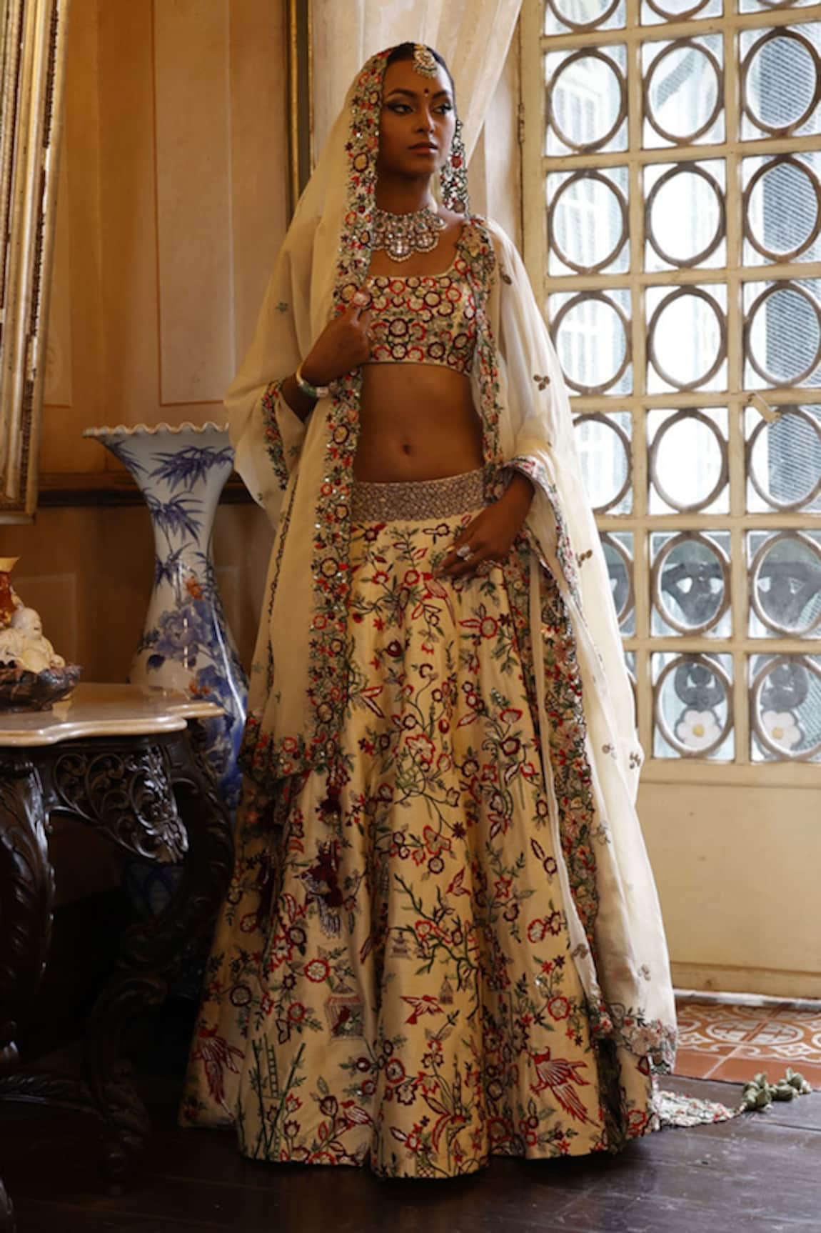 Vikram Phadnis Floral Work Bridal Lehenga Set